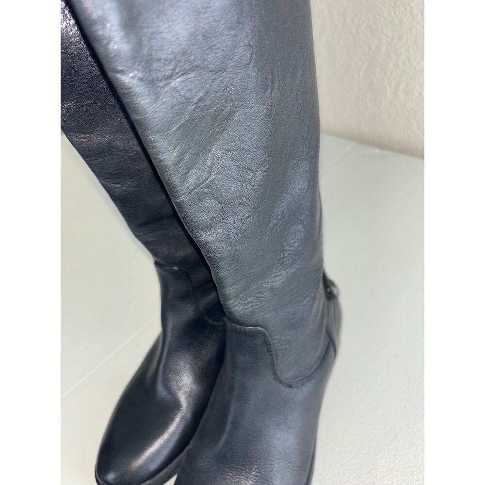 Arturo Chiang Black Leather Tall Riding Boots Size 7 - Picture 13 of 13